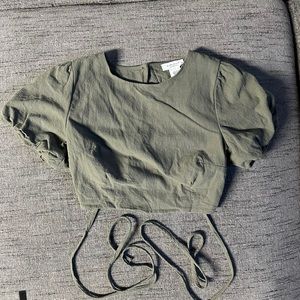 Crop top with lace up back